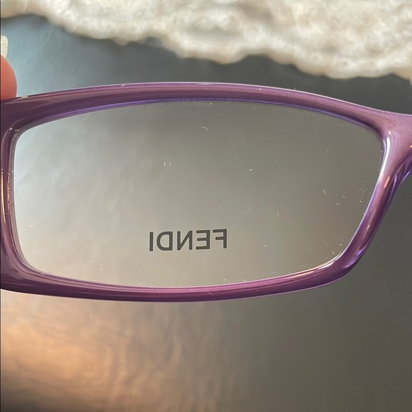 Fendi Purple Rectangular Glasses with Glossy Finish - Picture 7 of 16